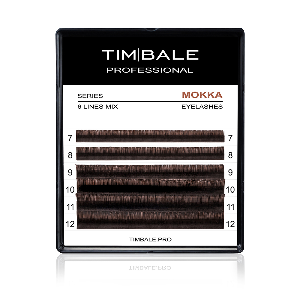 Ресницы коричневые TimBale Mokka, Микс 6 линий