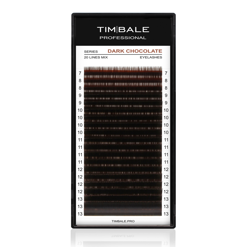 Ресницы коричневые TimBale Dark Chocolate, Микс 20 линий