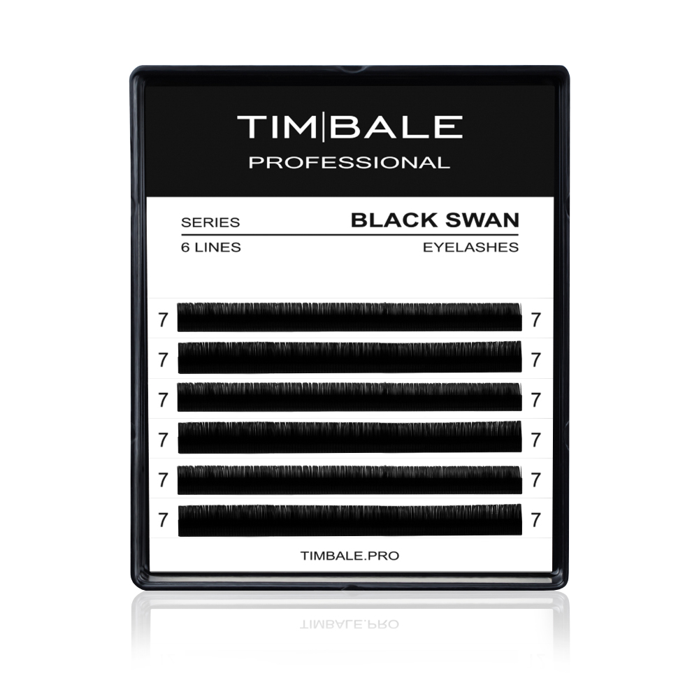 Ресницы чёрные TimBale Black Swan, 6 линий